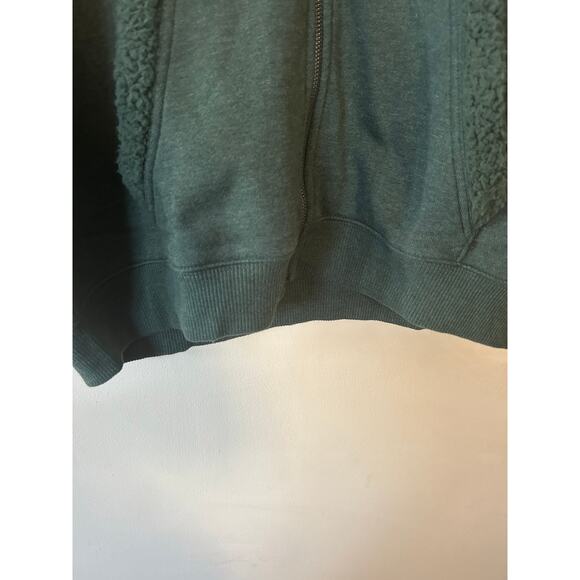 $60 Aerie Cotton Blend Fleece Zip Up Sweatshirt Hoodie Sze Medium Sage Green NWT - Picture 5 of 13